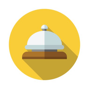 Resepsiyon zili düz simgesi