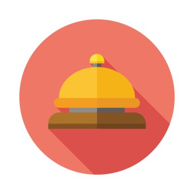 Resepsiyon zili düz simgesi