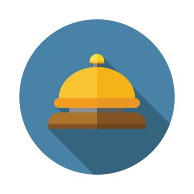 Resepsiyon zili düz simgesi