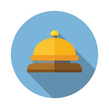 Resepsiyon zili düz simgesi