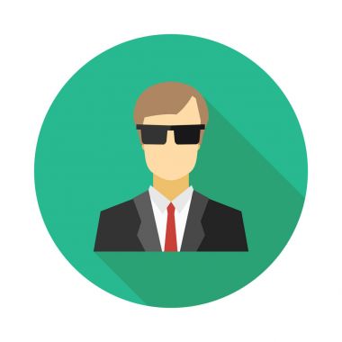 Simge adam iş takım elbiseli. Düz vektör