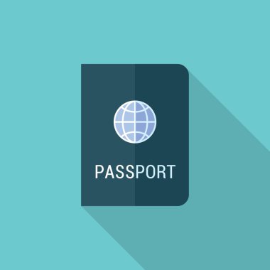 Pasaport Düz Simgesi