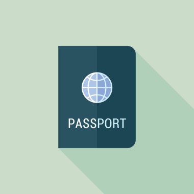 Pasaport Düz Simgesi