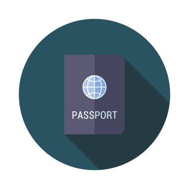 Pasaport Düz Simgesi