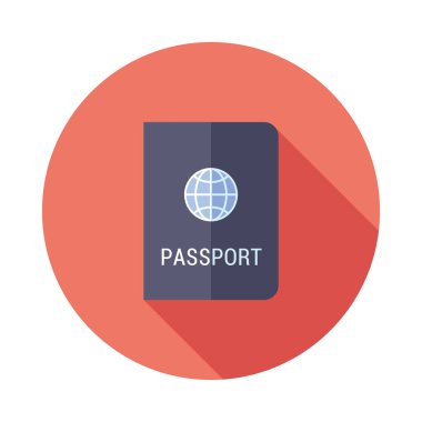 Pasaport Düz Simgesi