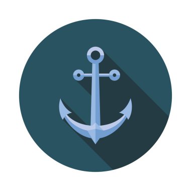 Çapa vektör PIN harita düz simgesi