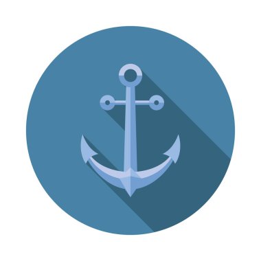 Çapa vektör PIN harita düz simgesi