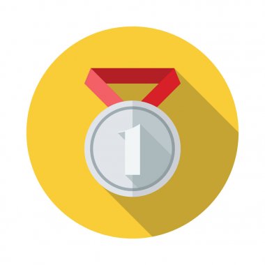 Ödülü simgesi. Madalya simgesi. Düz stil. Vektör çizim