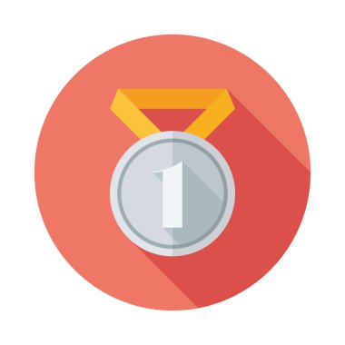 Ödülü simgesi. Madalya simgesi. Düz stil. Vektör çizim