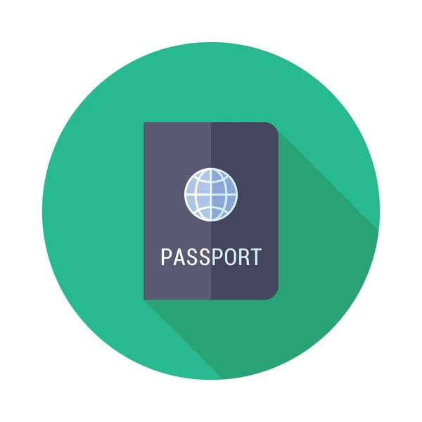 Ícone plano de passaporte — Vetor de Stock