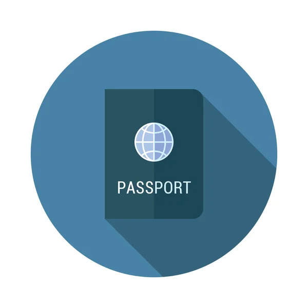 Ícone plano de passaporte — Vetor de Stock