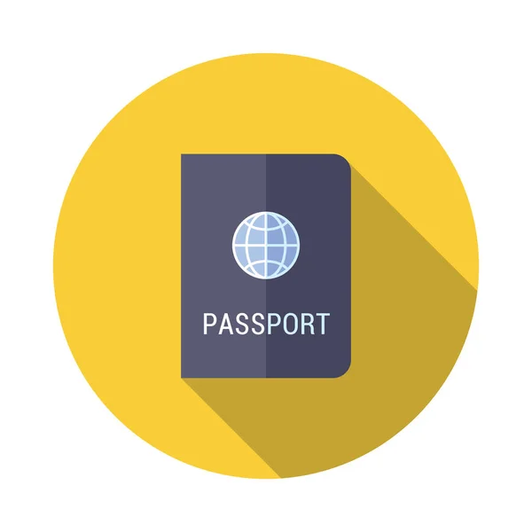 Ícone plano de passaporte — Vetor de Stock