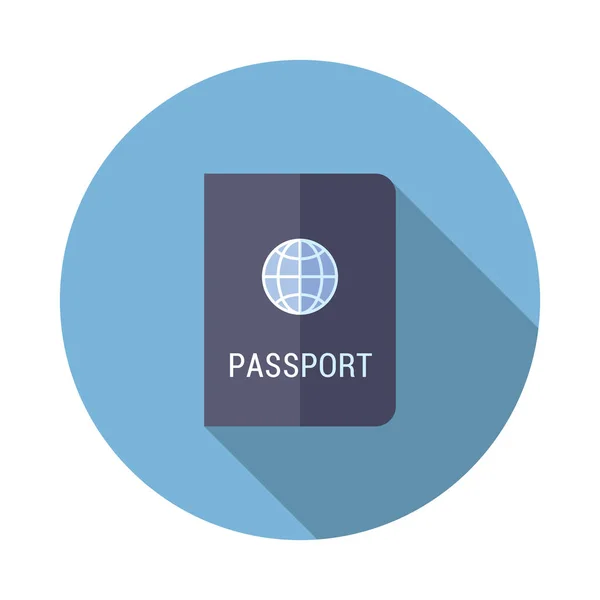 Ícone plano de passaporte — Vetor de Stock