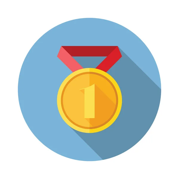 Het pictogram van de Award. Het pictogram van de medaille. Vlakke stijl. Vectorillustratie — Stockvector