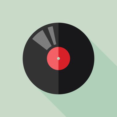 Vektör vinil kayıt düz simgesi