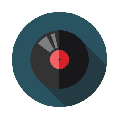 Vektör vinil kayıt düz simgesi