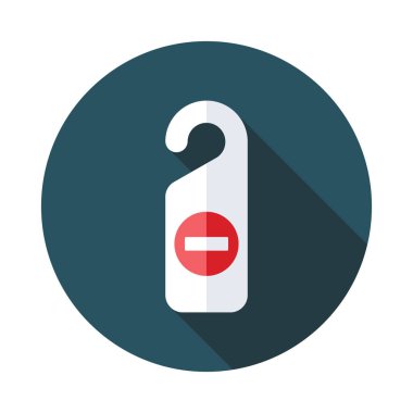 Rahatsız etmeyin simgesi yapmak. Düz tasarım stili modern vektör çizim. Şık renk arka plan üzerinde izole. Düz uzun gölge simgesi. 