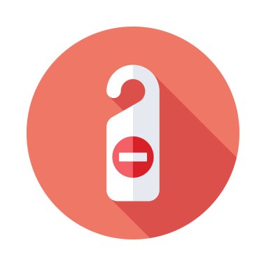 Rahatsız etmeyin simgesi yapmak. Düz tasarım stili modern vektör çizim. Şık renk arka plan üzerinde izole. Düz uzun gölge simgesi. 