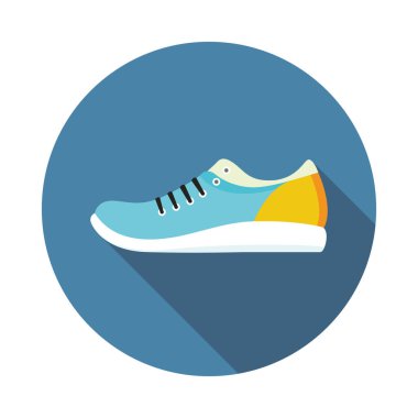 Parlak renkli çalışan spor ayakkabı ayakkabı düz simgesiyle.