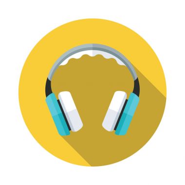 Düz tasarım vektör kulaklık simgesi