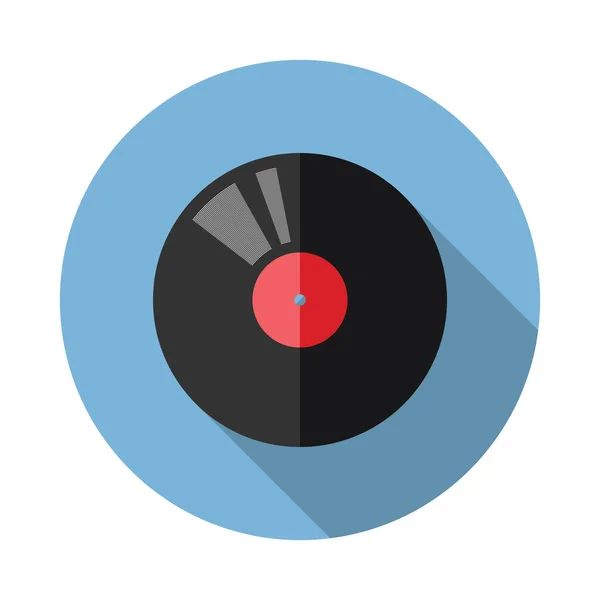 Vecteur vinyle disque plat icône — Image vectorielle