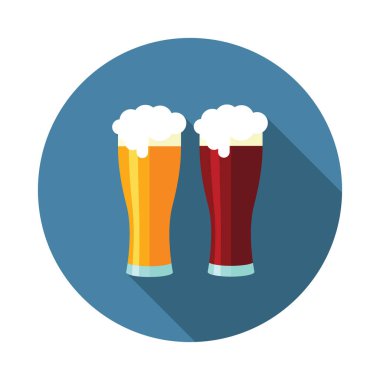 Bira simge uzun gölge ile modern düz tasarım.