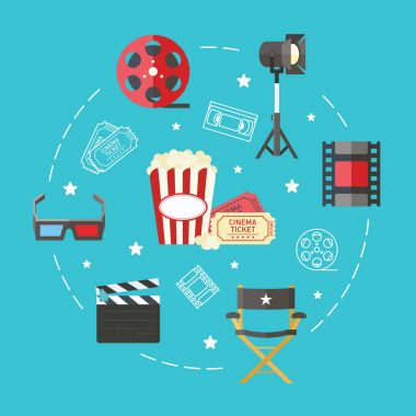 Düz sinema kutsal kişilerin resmi ile banner