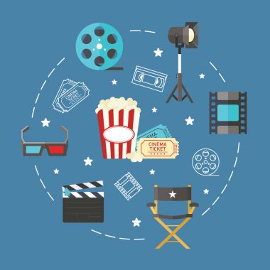 Düz sinema kutsal kişilerin resmi ile banner