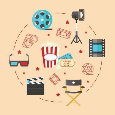 Düz sinema kutsal kişilerin resmi ile banner
