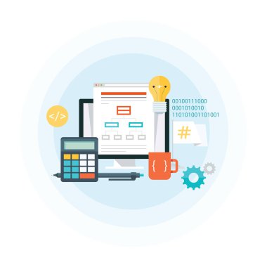 Programming and coding concept. Flat design vector illustration. clipart svg vector 
