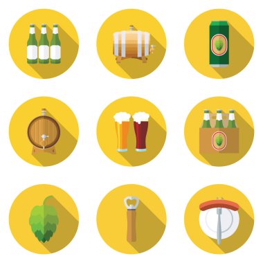 Düz bira simgeleri simge seti