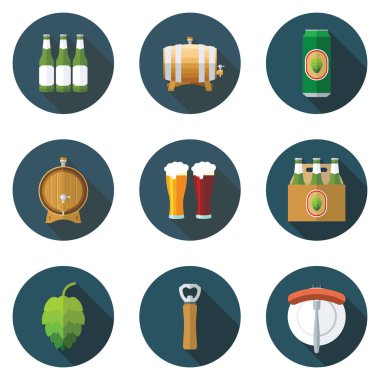 Düz bira simgeleri simge seti