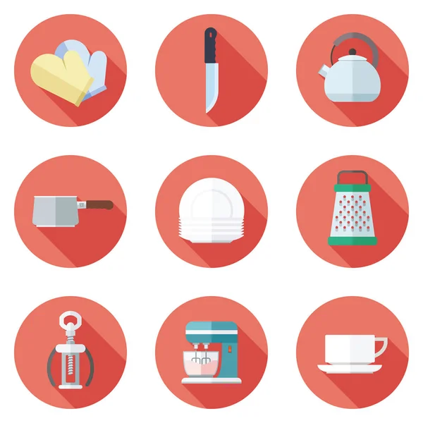 Set de iconos de cocina y restaurante — Vector de stock