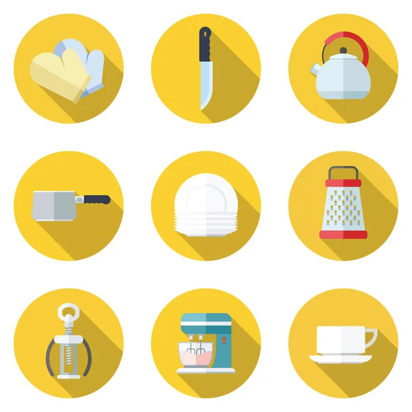 Set de iconos de cocina y restaurante — Vector de stock