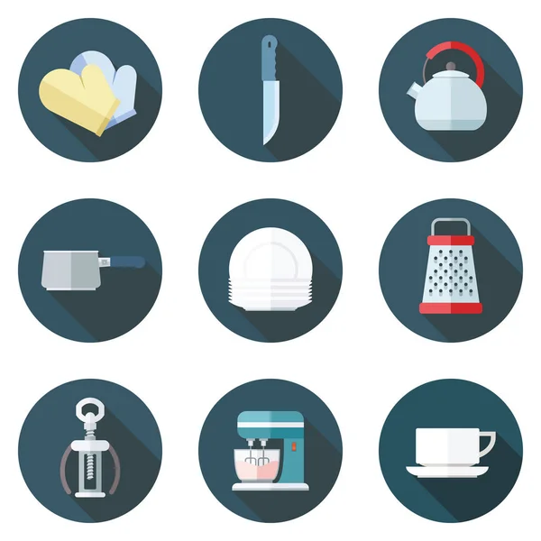 Set de iconos de cocina y restaurante — Vector de stock