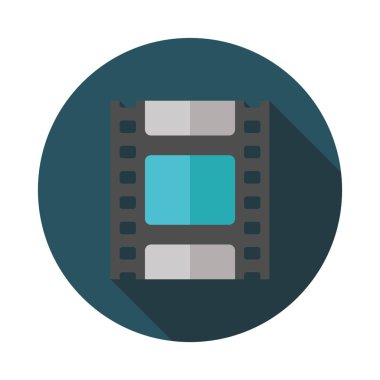 Video simgesi. Uzun gölge tasarım koleksiyonu ile düz vektör simgesi.