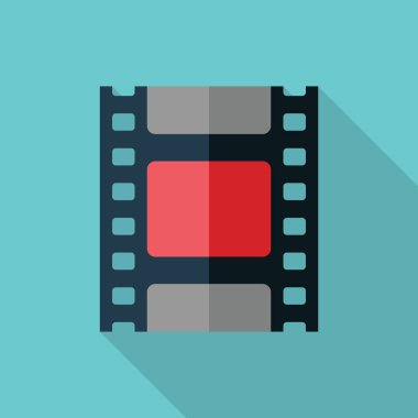 Video simgesi. Uzun gölge tasarım koleksiyonu ile düz vektör simgesi.