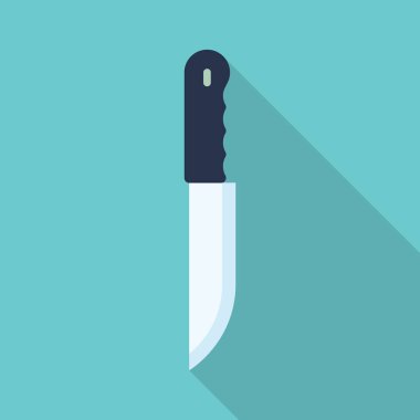 Çelik Mutfak bıçağı. Düz tasarım stili. Vektör çizim