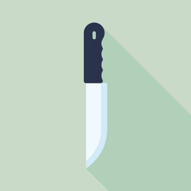 Çelik Mutfak bıçağı. Düz tasarım stili. Vektör çizim