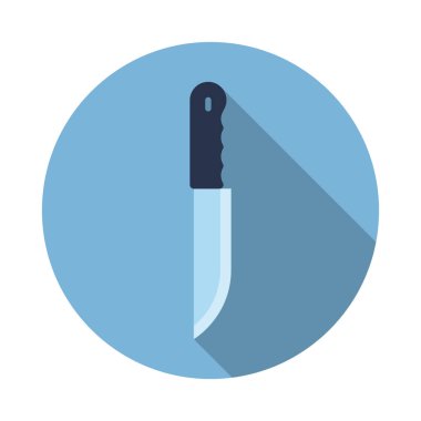 Çelik Mutfak bıçağı. Düz tasarım stili. Vektör çizim