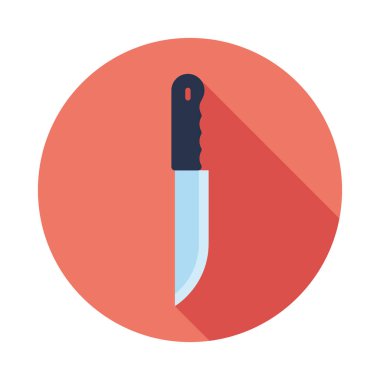 Çelik Mutfak bıçağı. Düz tasarım stili. Vektör çizim