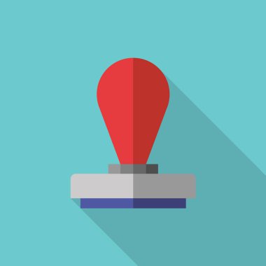 Uzun gölgeler, stamper vektör simge tasarlamak ile düz stil