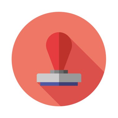 Uzun gölgeler, stamper vektör simge tasarlamak ile düz stil