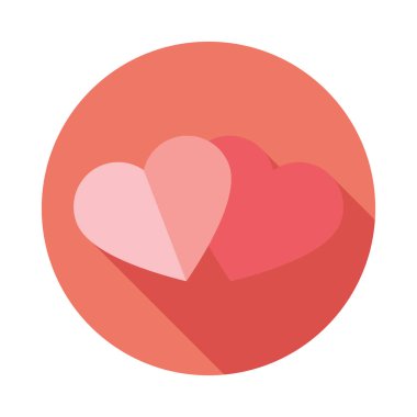 Vektör işareti iki kalpler. Düz simgesi.