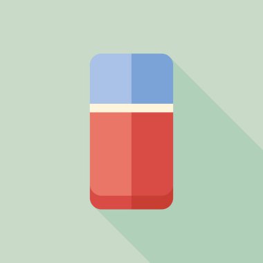 Silgi uzun gölge düz simgesiyle