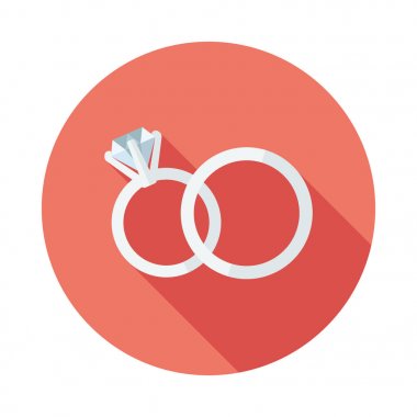 Uzun gölge alyans ile düz web simgesi