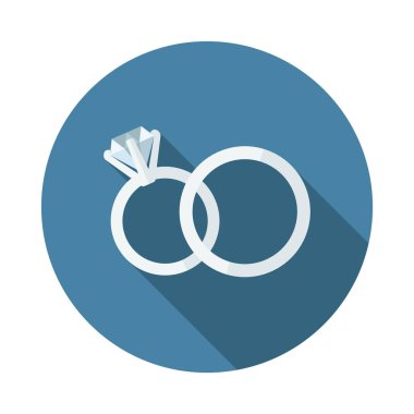 Uzun gölge alyans ile düz web simgesi