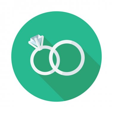 Uzun gölge alyans ile düz web simgesi