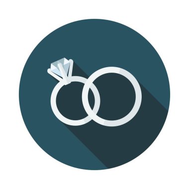 Uzun gölge alyans ile düz web simgesi