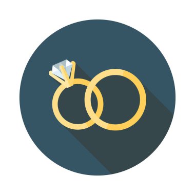 Uzun gölge alyans ile düz web simgesi